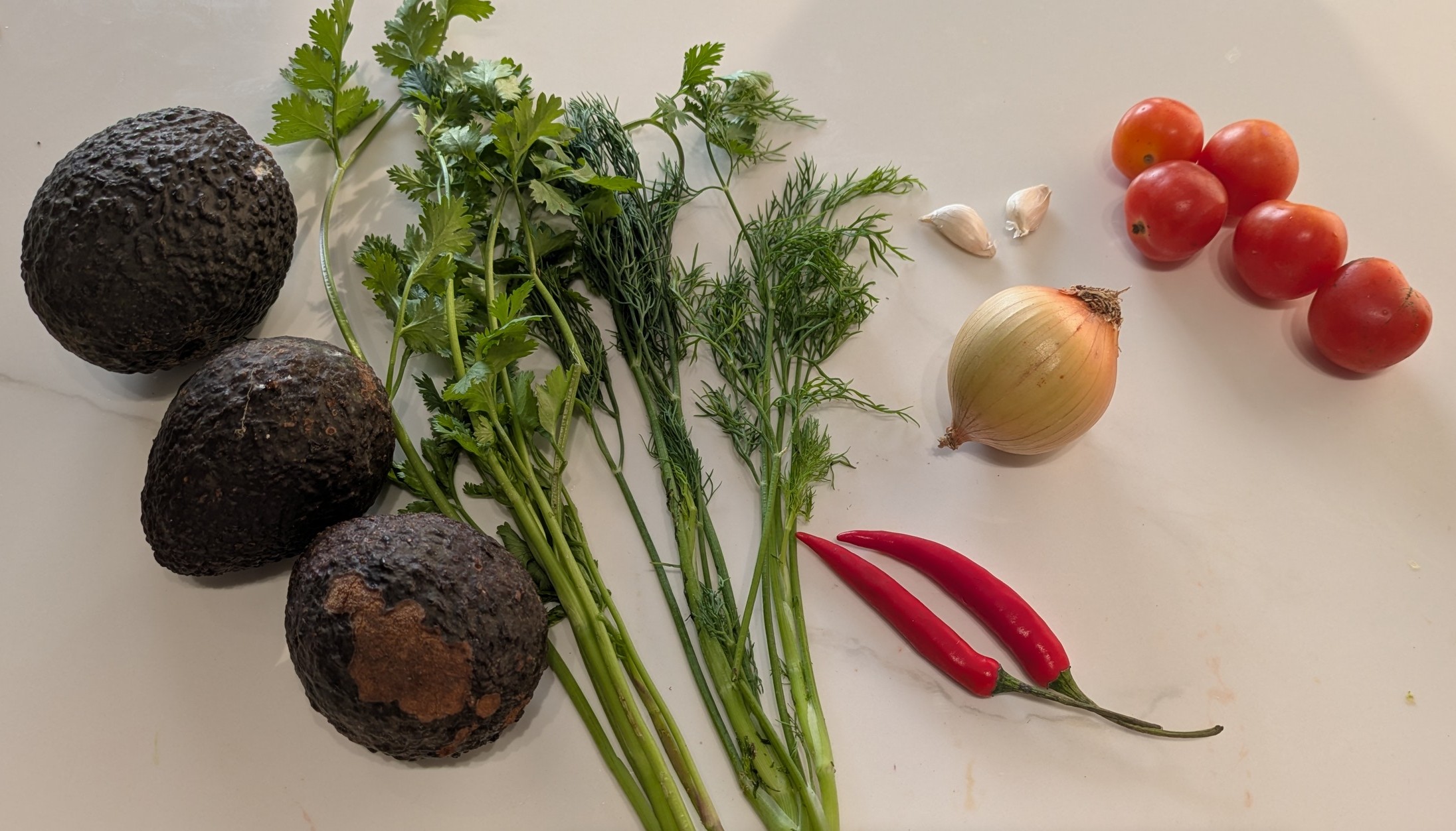 Thai guacamole ingredients