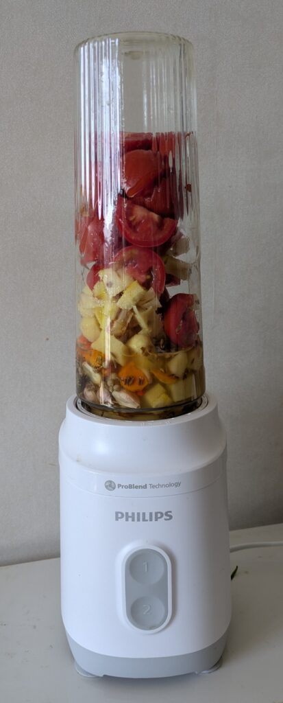 Curry ingredients ready for pounding